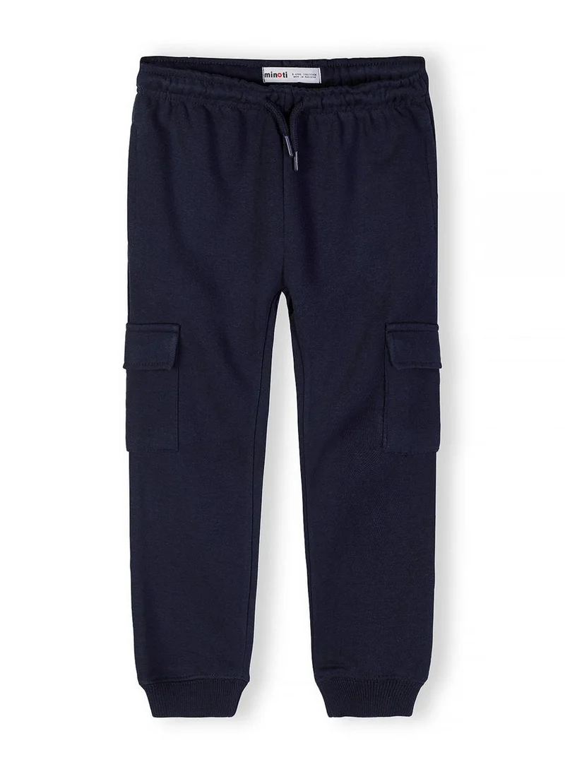 مينوتي Boys slim cargo joggers navy and grey adjustable waist 3-15 years